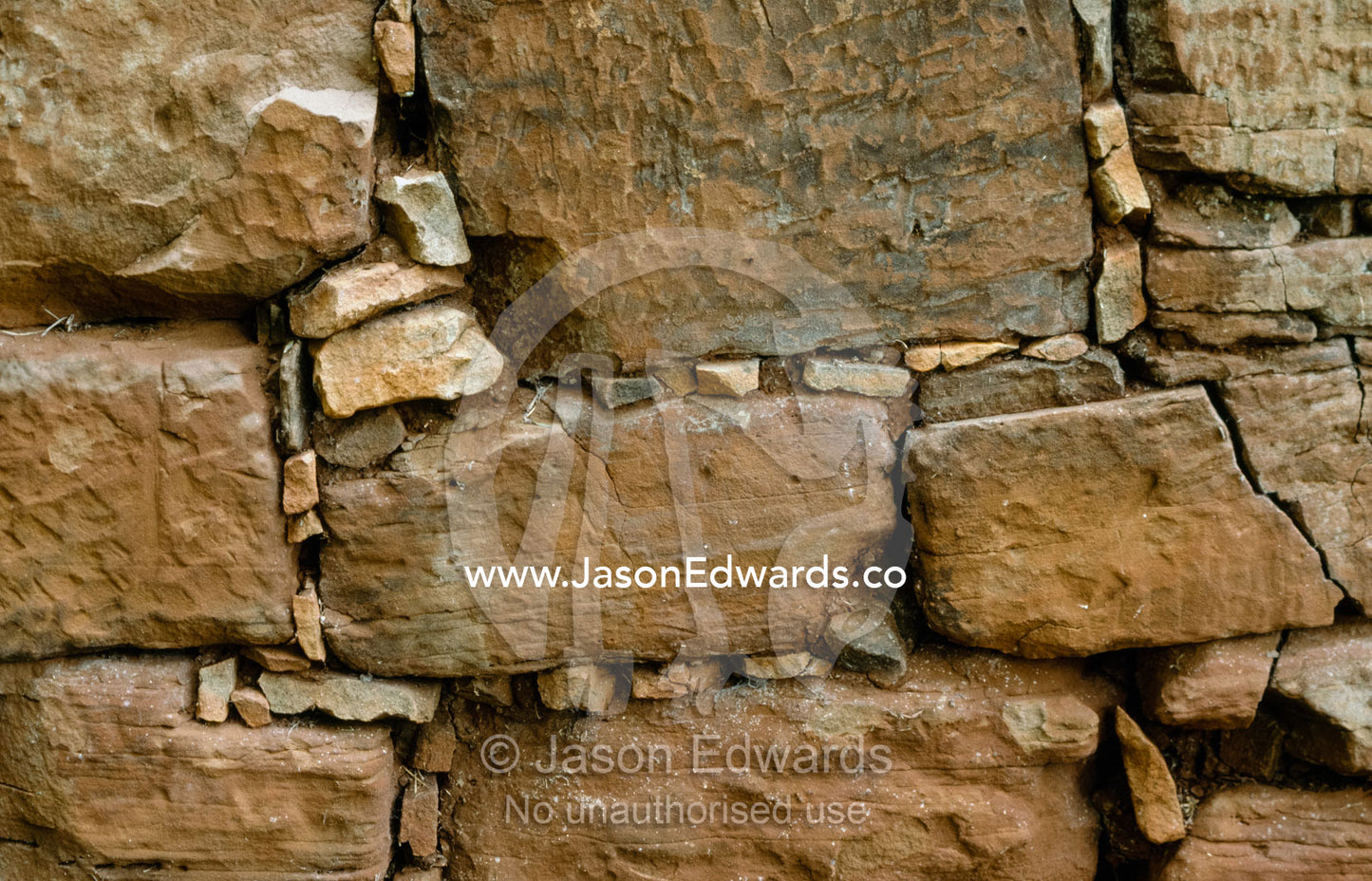 Detail of a ruined wall of the Guarani baroque ruins of San Ignacio. San Ignacio Mini, near Posades, Argentina.