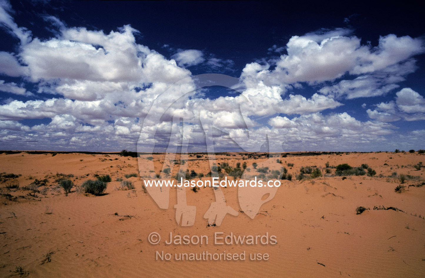 White clouds race in over the red sands of the Strezlecki Desert. Strezlecki Desert South Australia.