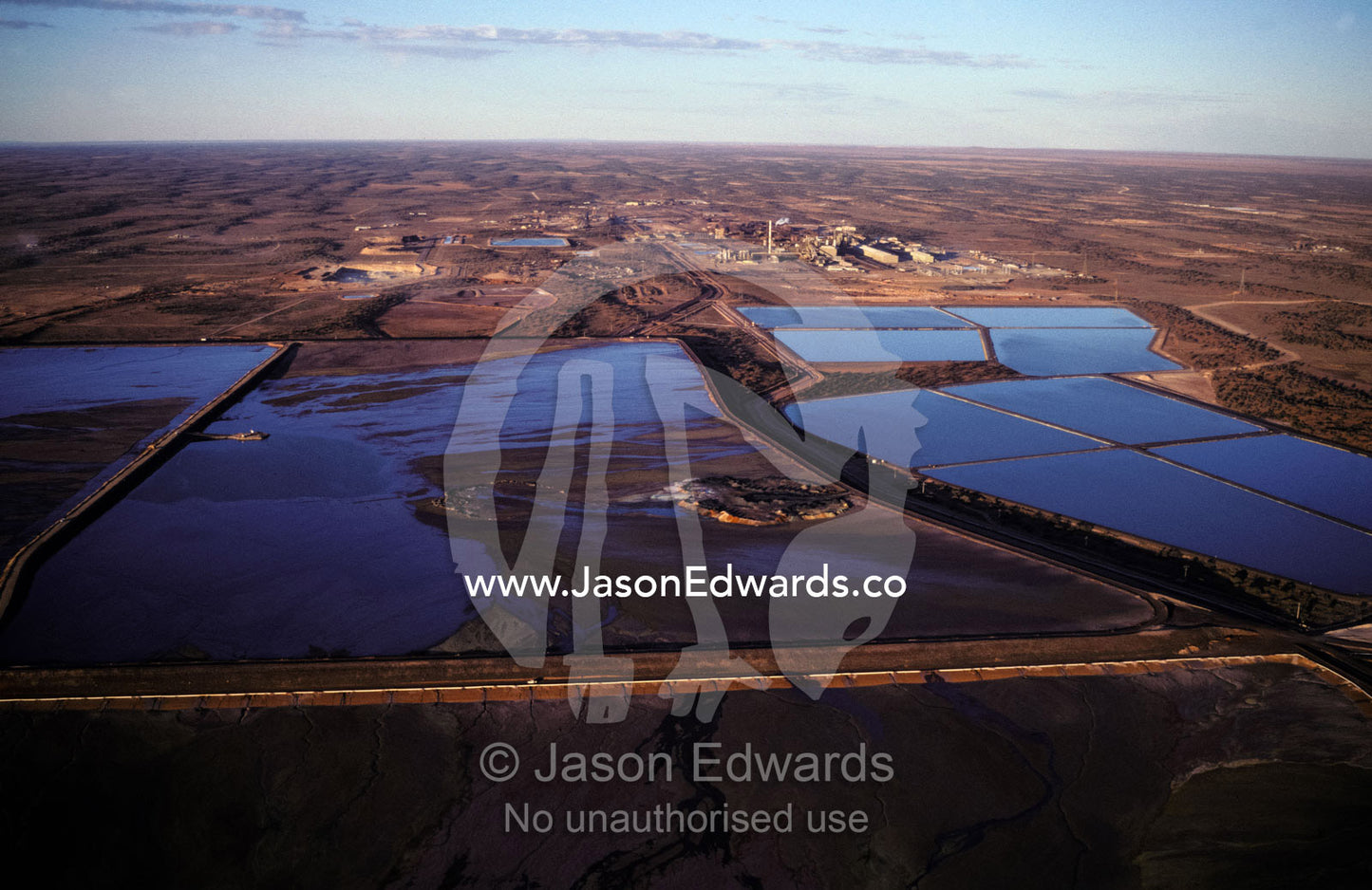 An aerial view of the vast iron ore mine complex at Roxby Downs. Olympic Dam Roxby Downs South Australia.