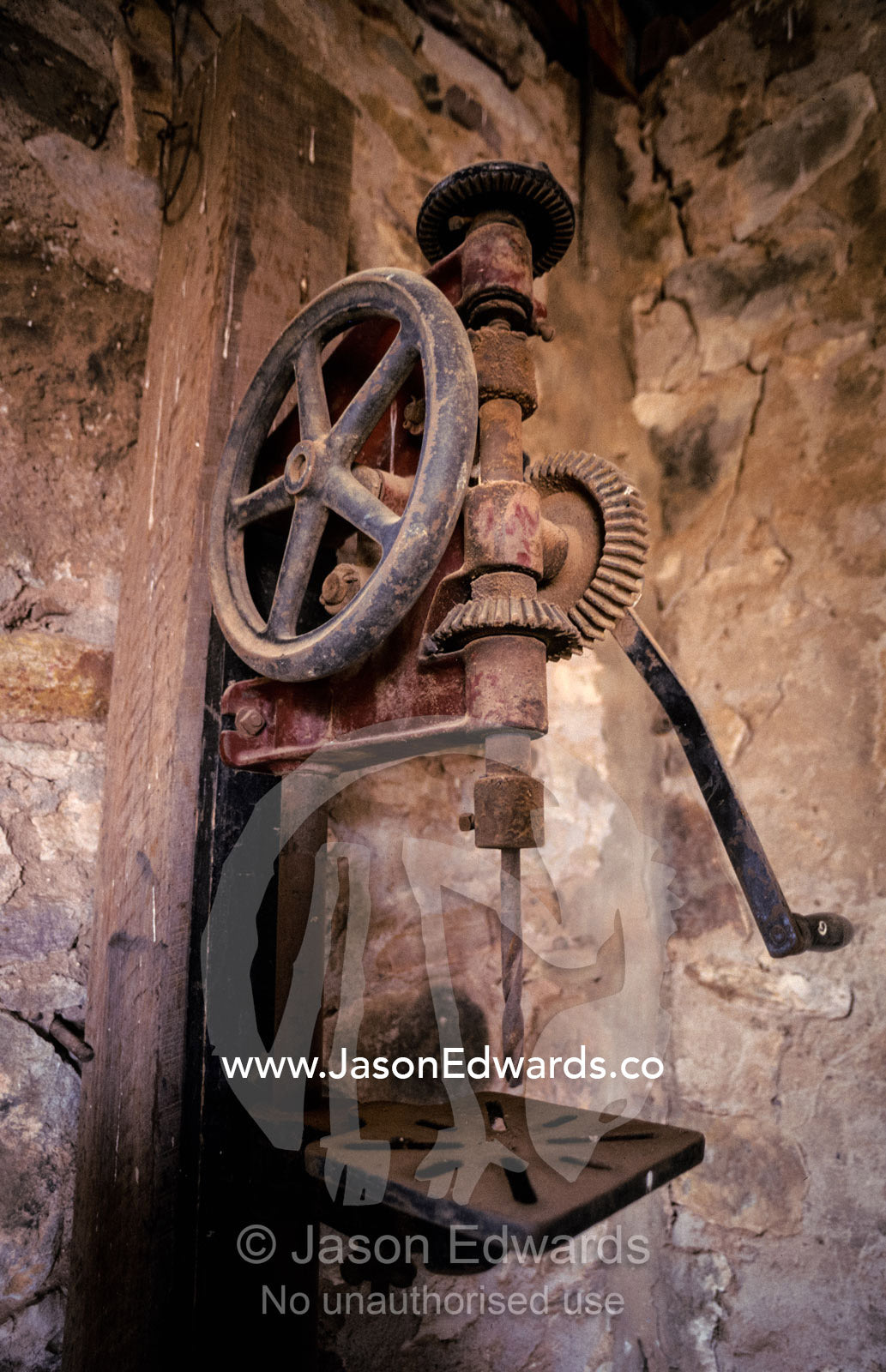 An antique hand drill used for turning wood in a remote homestead. Parachilna, South Australia.