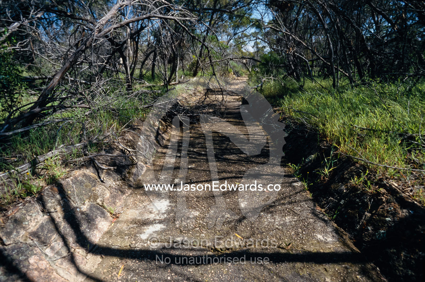 Aqueducts built in 1916 were used to collect water for agriculture. Mt Wudinna, South Australia, Australia.