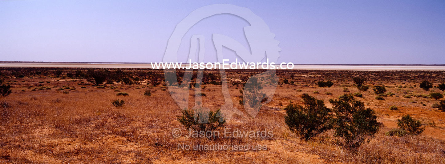 Vast salt lakes are common in the more arid regions of Australia. Western New South Wales, Australia.