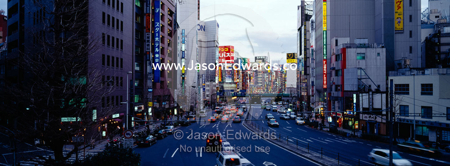 Tokyo's commercial district near the Shinjuku train station. Shinjuku, Tokyo, Japan.