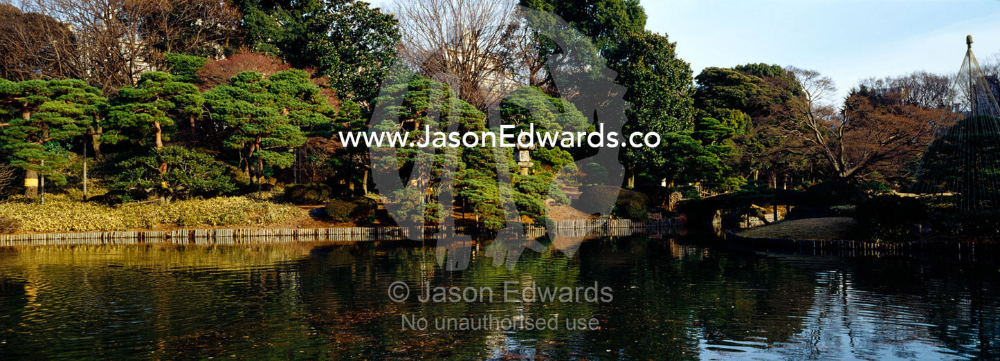 A lake in the Rikugien Garden, Garden of the Six Principles of Poetry. Tokyo, Japan.