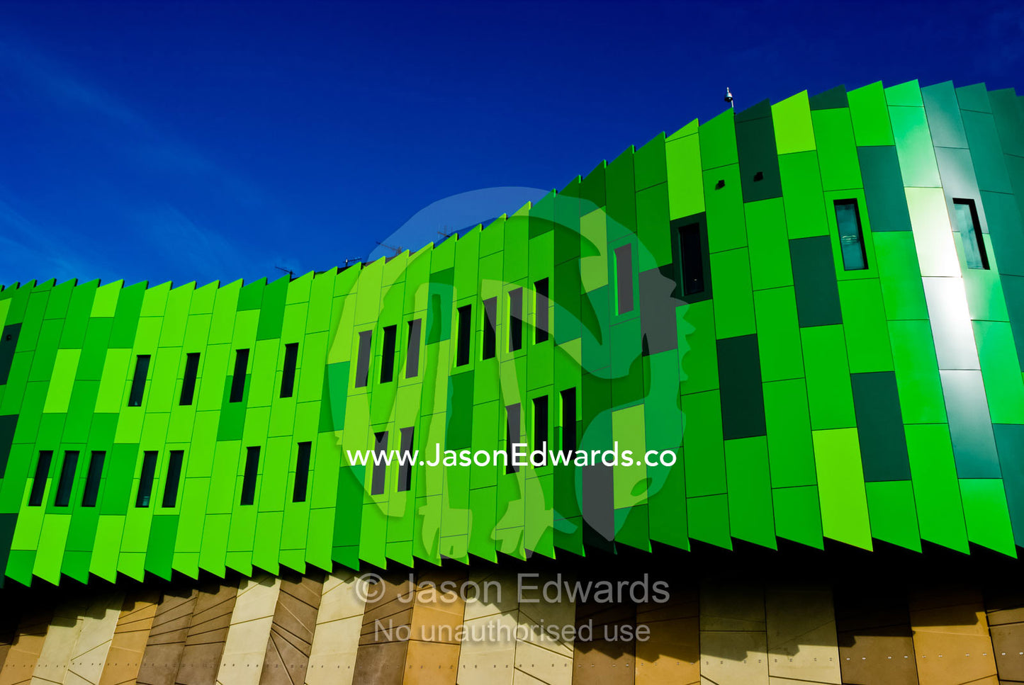 The architecturally designed exterior of a freeway control centre. Ringwood, Victoria, Australia.