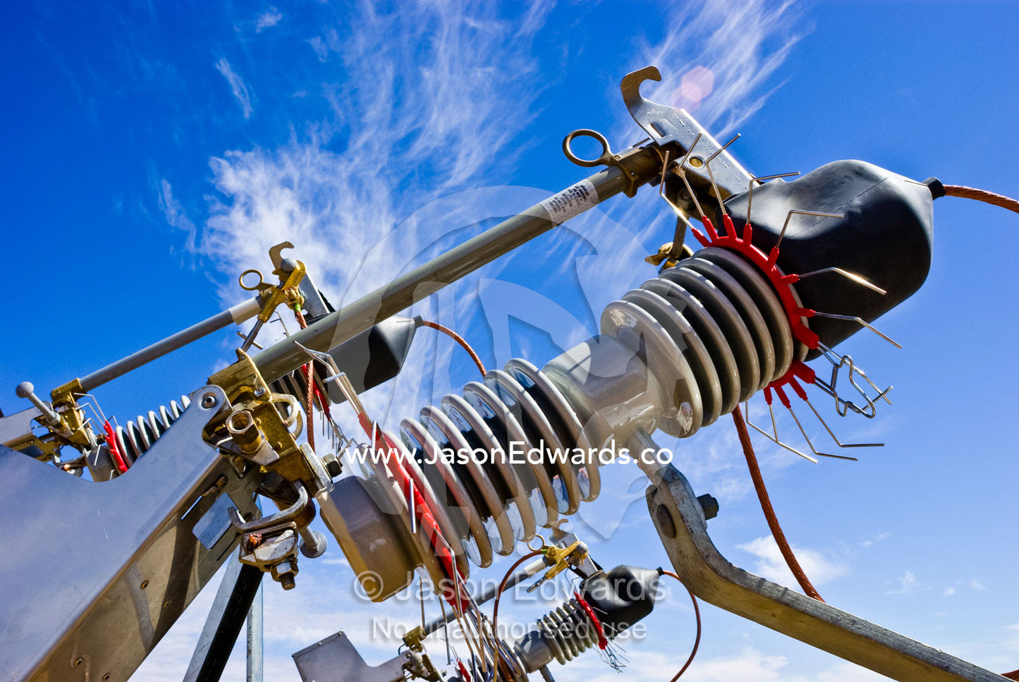Electricity conductors await installation into the rural power grid. Mildura, Victoria, Australia.