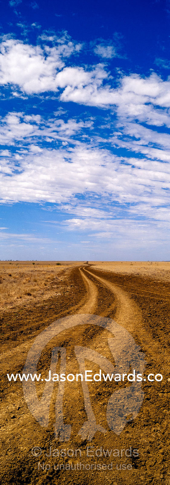 A winding dirt track constitutes a major arterial road in the Outback. Hughenden Muttaburra Road, Queensland, Australia