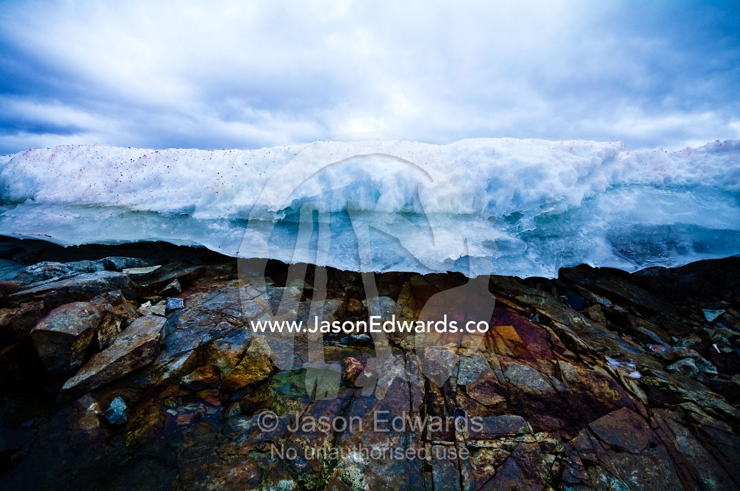 Ice-polished rock glacial striations made smooth by glacier erosion. Winter Island, Argentine Islands, Faraday Islands, Antarctic Peninsula, Antarctica.