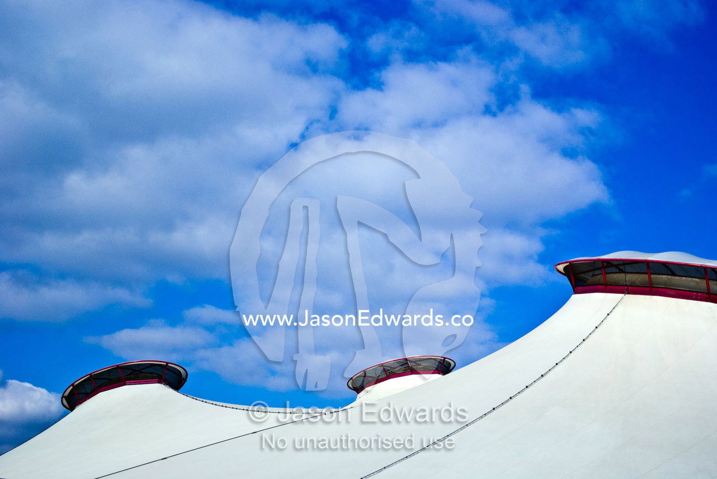 The canopy of a Big Top tent at an agricultural fair on a Spring day. Royal Melbourne Show, Royal Melbourne Agricultural Show, Flemington, Victoria, Australia.