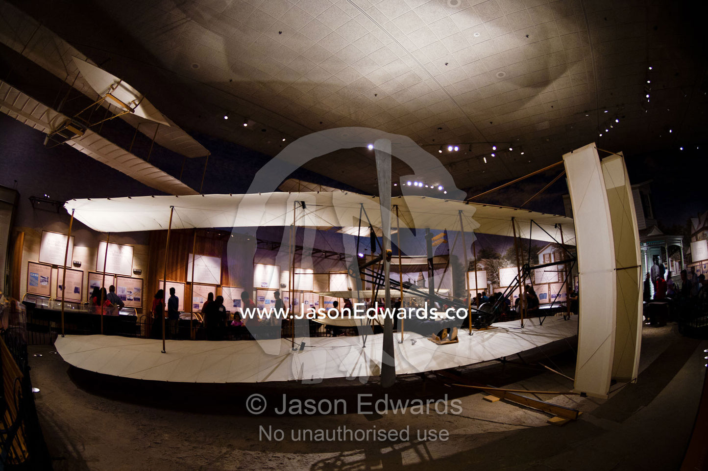 The original Wright Brothers 1903 Wright Flyer on gallery display. National Air and Space Museum, Smithsonian Institution, Washington, District of Columbia, United States of America.
