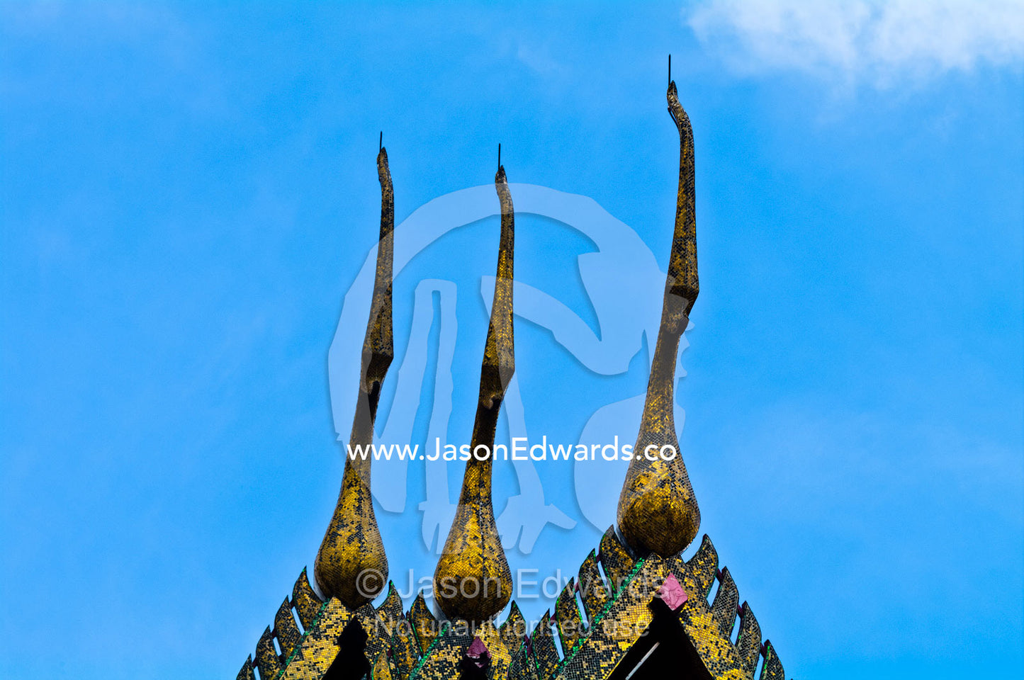 Chofah, also know as Sky Tassels on the roof of a Buddhist temple. Wat Pho, Temple of the Reclining Buddha, Wat Chetuphon, Phra Nakhon District, Rattanakosin District, Bangkok, Thailand.