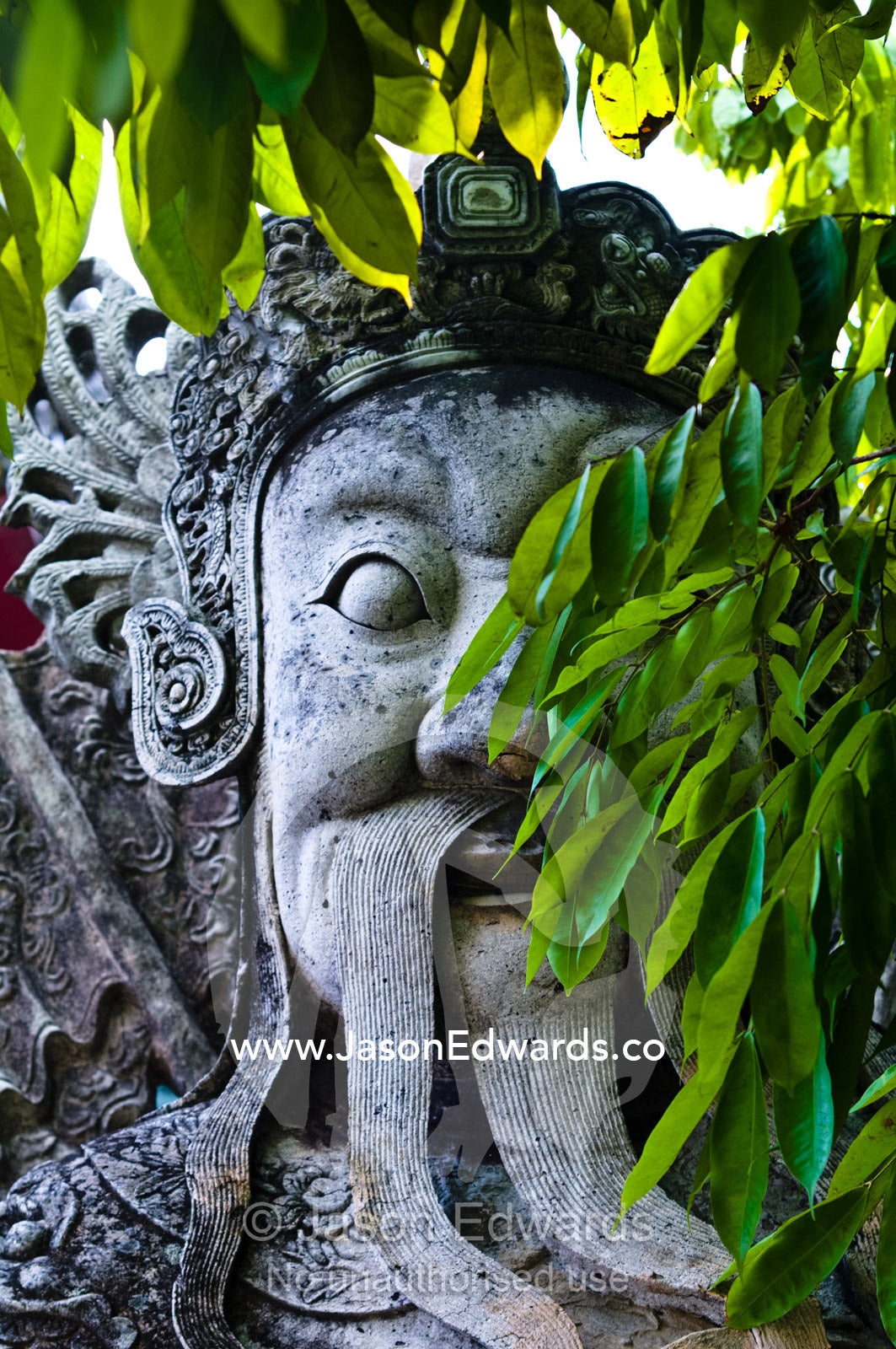 Detail of a statue once used as ballast in a Chinese merchant ship. Wat Pho, Temple of the Reclining Buddha, Wat Chetuphon, Phra Nakhon District, Rattanakosin District, Bangkok, Thailand.