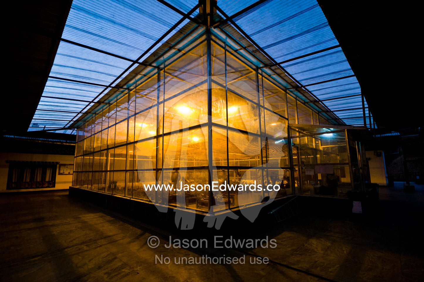 A climate controlled glasshouse for growing and propagating rare and endangered orchids from Bhutan. Thimphu, Thimphu District, Bhutan.