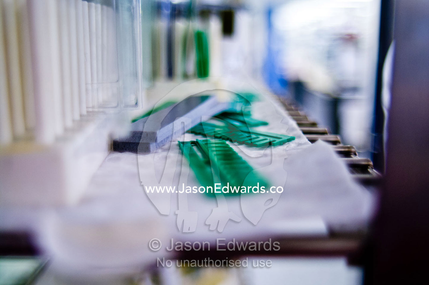 Components used for running polyacrylamide gel electrophoresis. University of Melbourne, Parkville, Melbourne, Victoria, Australia.