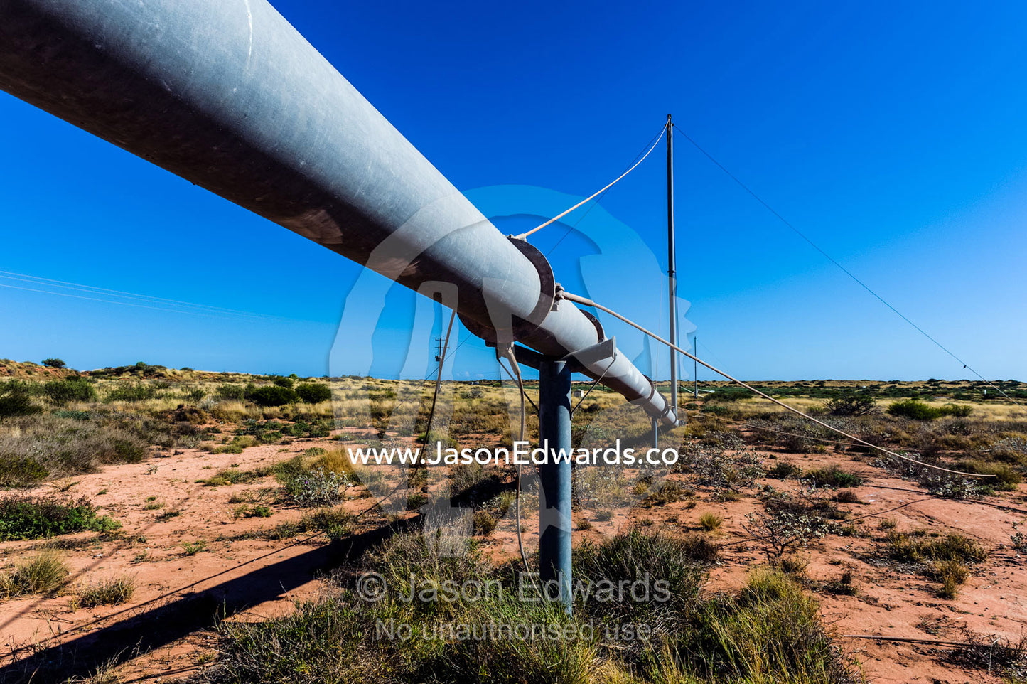The propellor tower of a de-commissioned wind turbine in the desert. Cape Range National Park, Exmouth, Ningaloo Reef, Western Australia, Australia.
