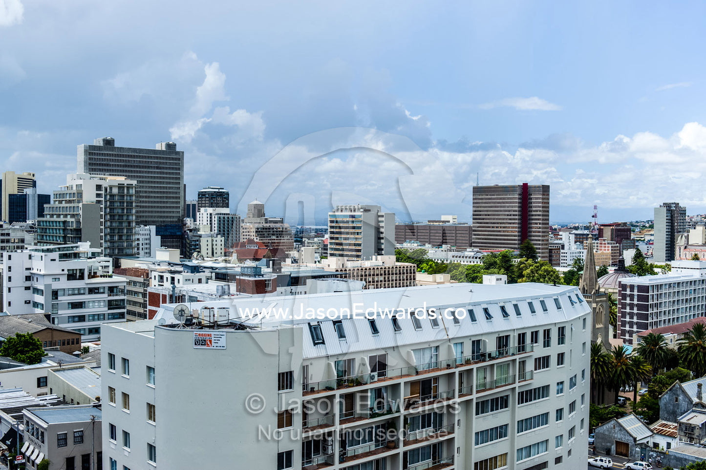 Commercial offices and apartment complexes in downtown Cape Town. Cape Town, Cape Peninsula, Western Cape, South Africa.