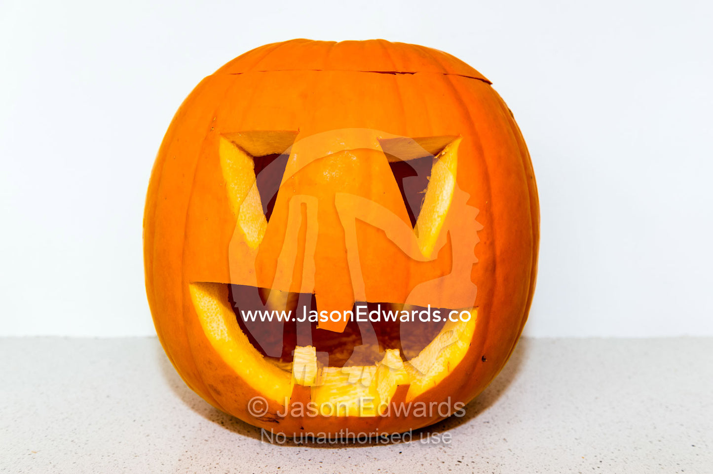 A freshly carved jack-o'-lantern pumpkin for halloween celebrations. Carlton North, Melbourne, Victoria, Australia.