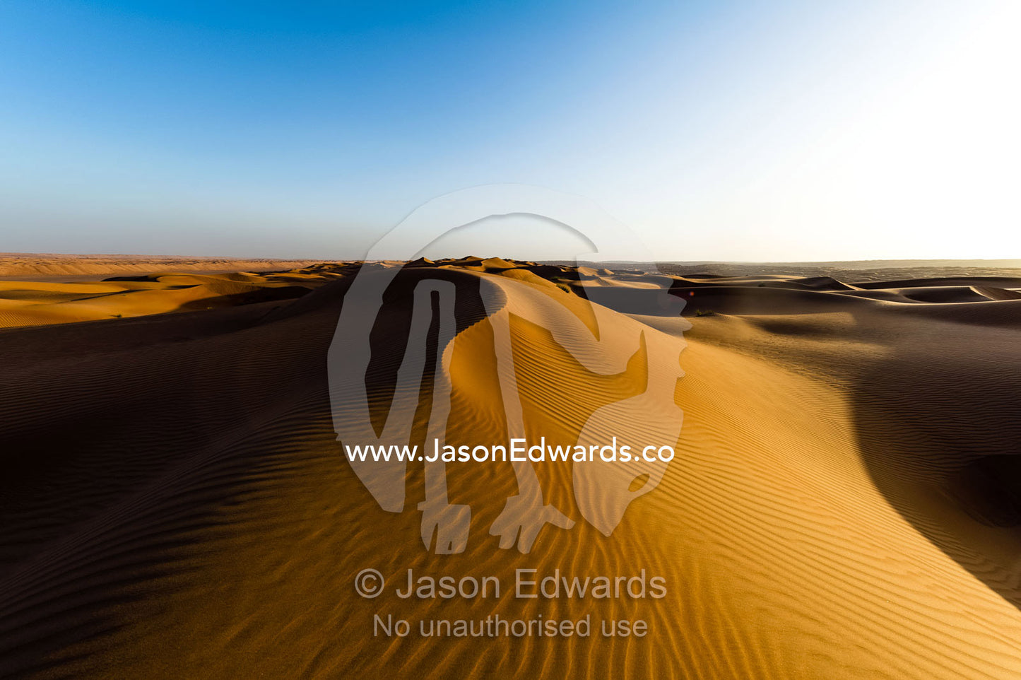 Windblown ripples and sand patterns on the surface of a red sand dune at sunset. Wahiba Sands, Ramlat al-Wahiba, Sharqiya Sands, Sultanate of Oman.