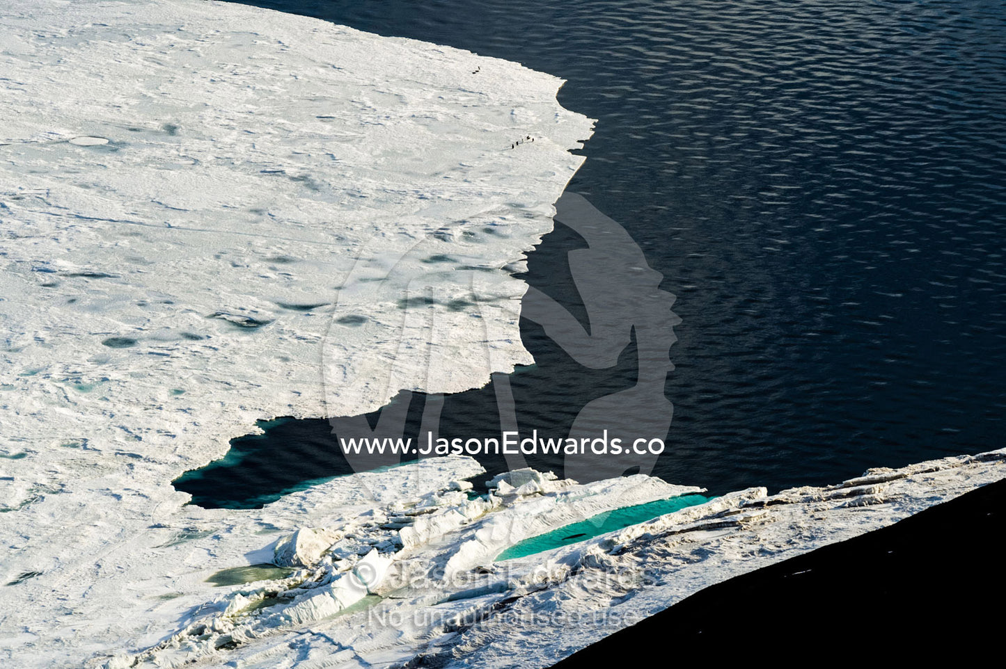 The melting edge of sea ice where it meets the open ocean during the Antarctic summer. Haskell Strait, McMurdo Sound, Ross Sea, Ross Island, Antarctica