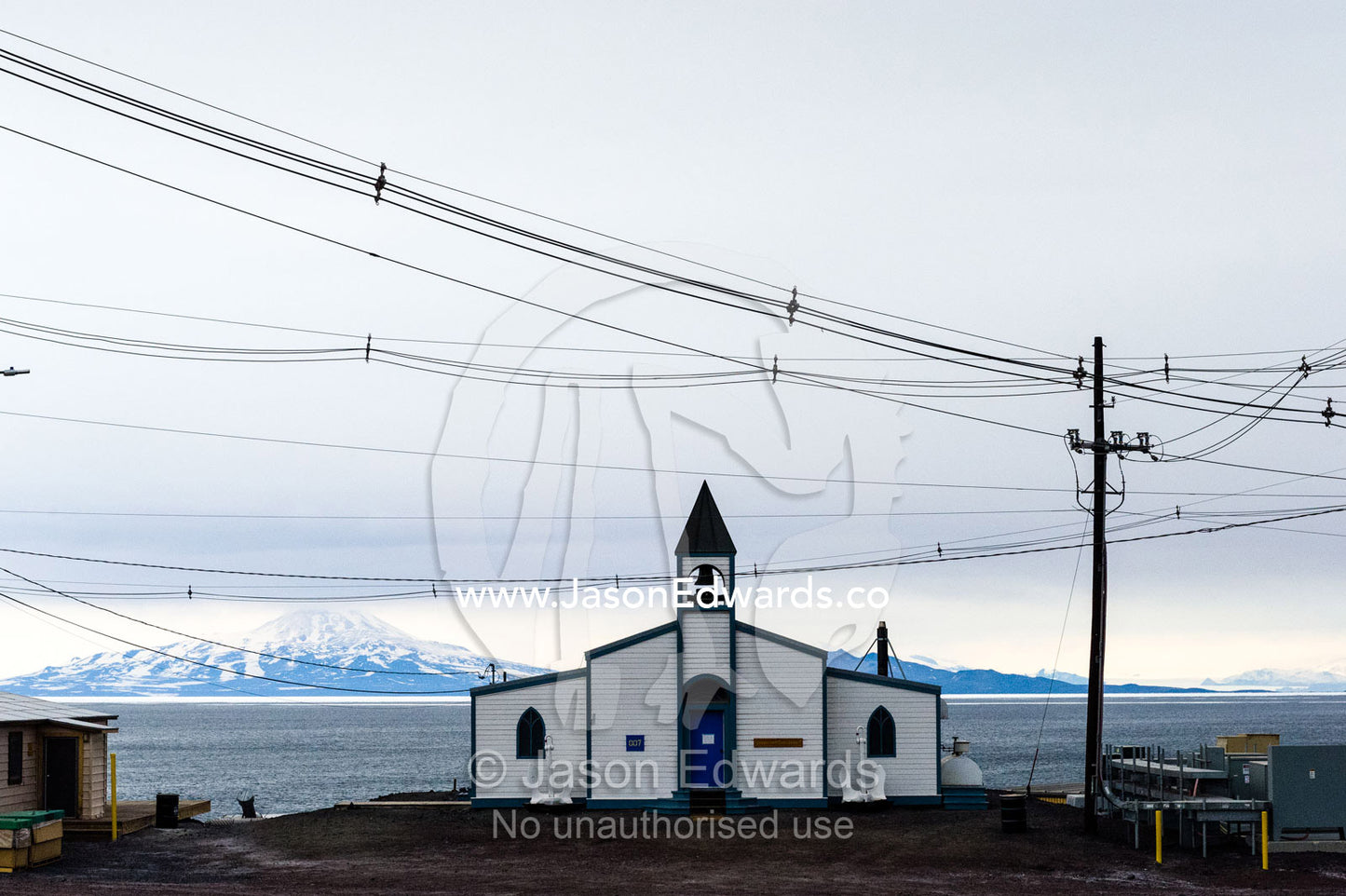 The Chapel of the Snows is a non-denominational Christian church located at McMurdo Station on Ross Island, Antarctica. Chapel of the Snows, McMurdo Station, Ross Island, Antarctica.