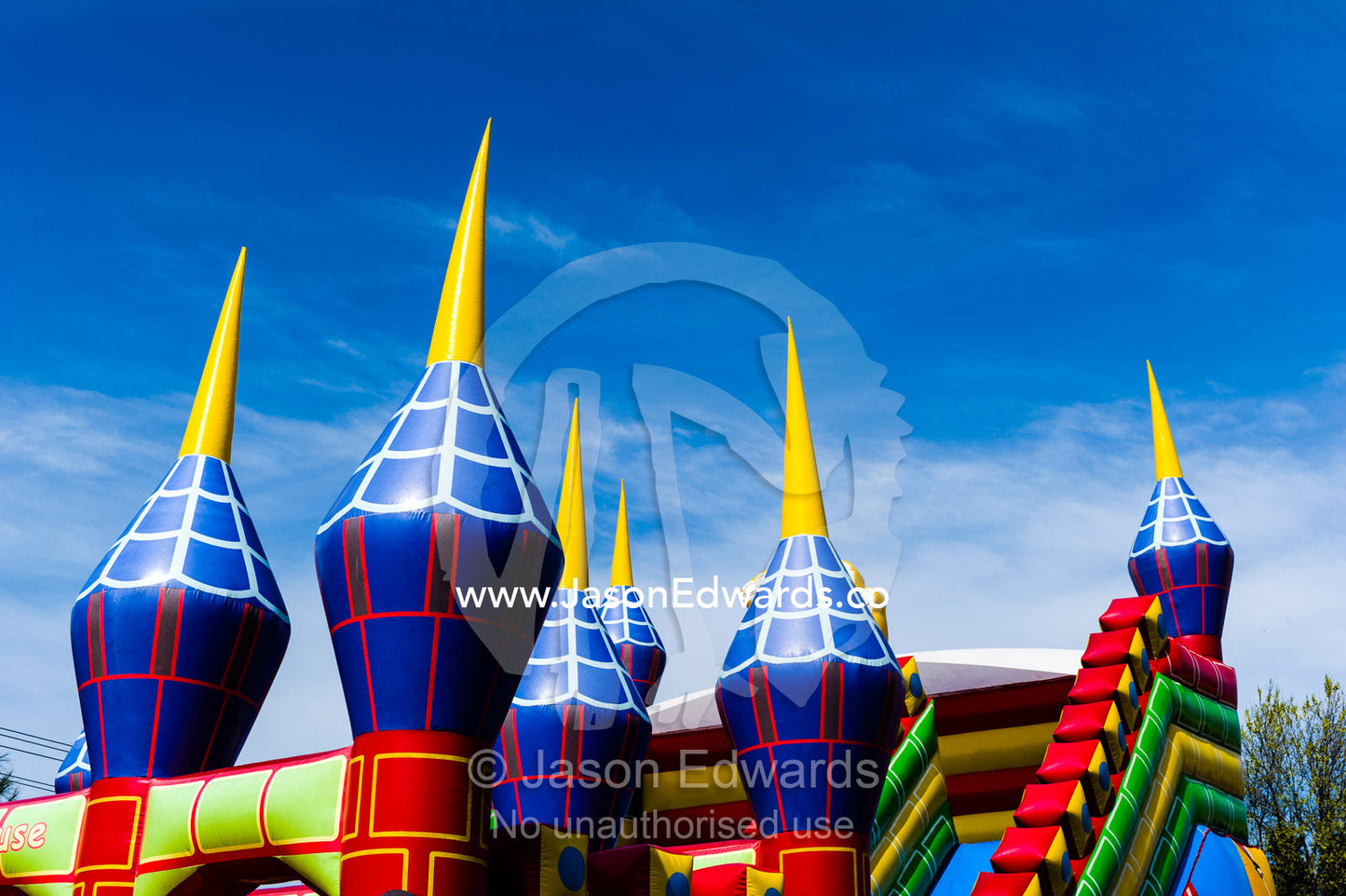 An inflatable jumping castle at an agricultural show. Royal Melbourne Show, Flemington, Melbourne, Victoria, Australia.