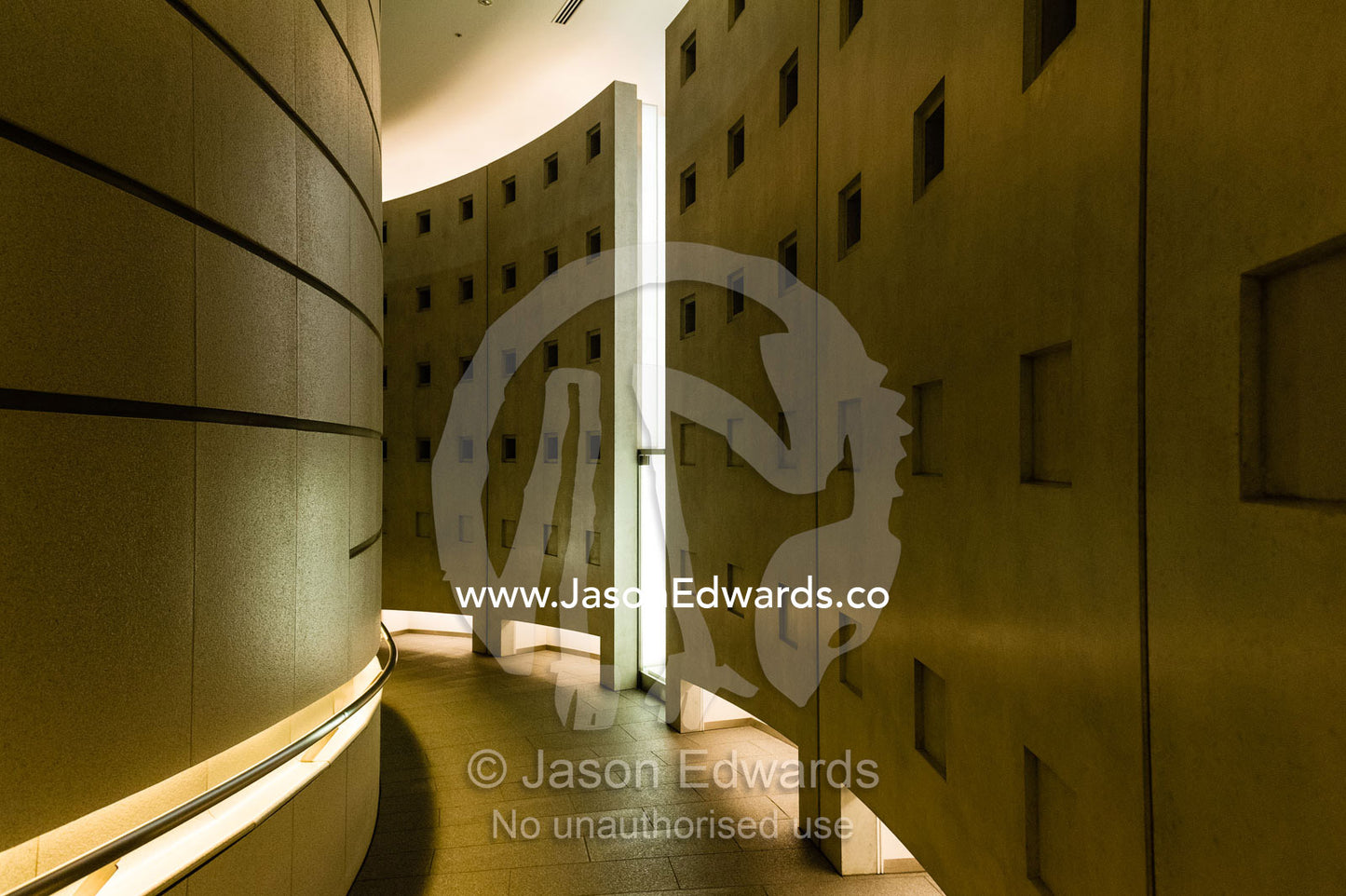 The peaceful circular Hall of Remembrance in the Peace Memorial Hall for Atomic bomb victims. Hiroshima Peace Memorial Park, Hiroshima, Honshu Island, Japan.