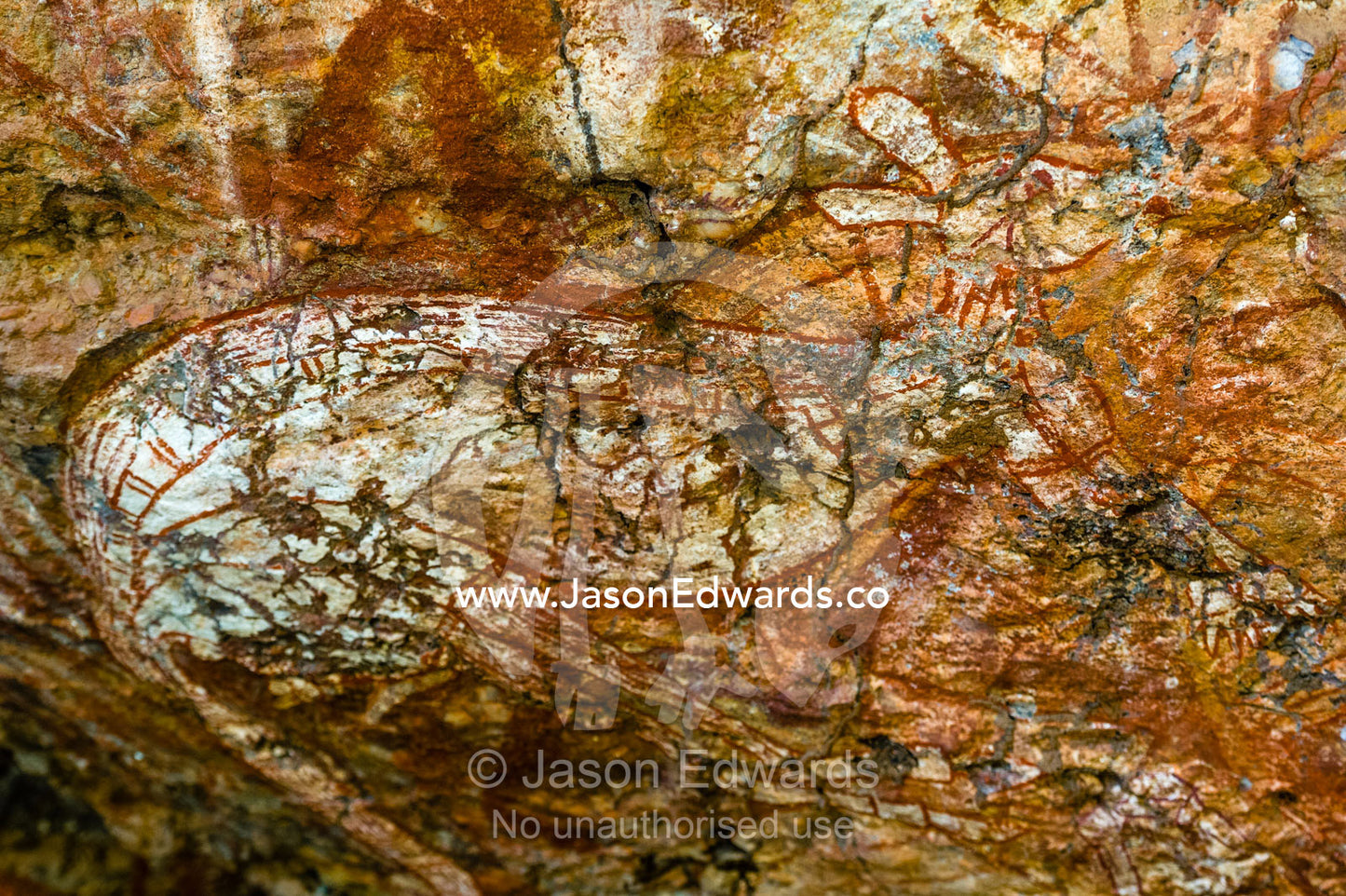 An Aboriginal rock painting art incline gallery featuring a kangaroo. Burrunggui, Nourlangie Rock, Arnhem Land, Kakadu National Park, Northern Territory, Australia.