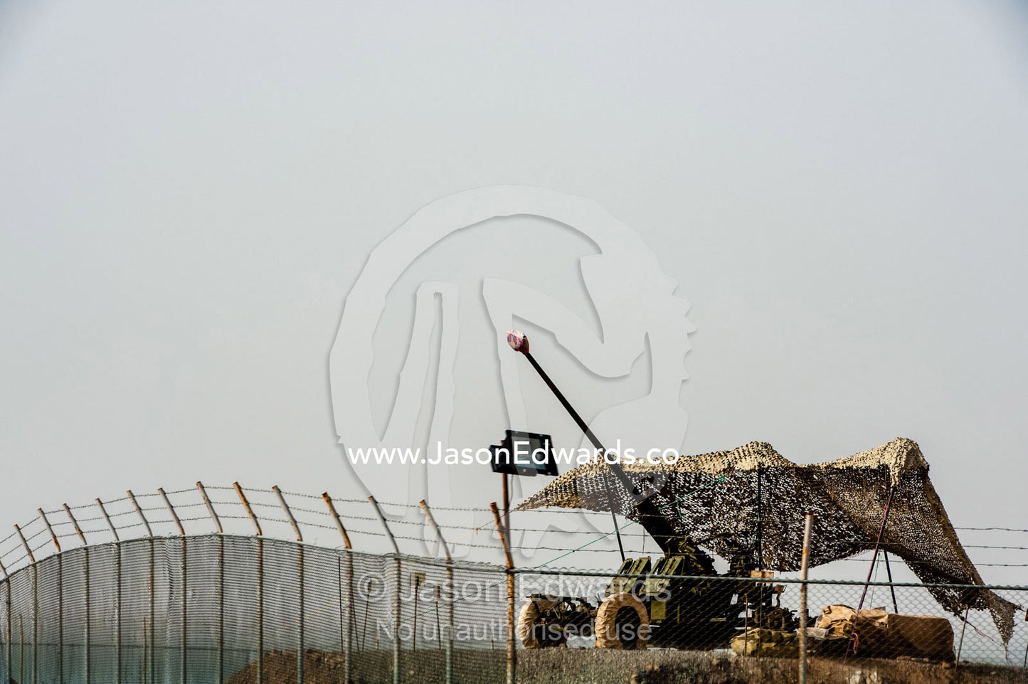 An anti-aircraft gun at a military installation in the desert. Barzrud Rural District, Natanz County, Isfahan Province, Islamic Republic of Iran.