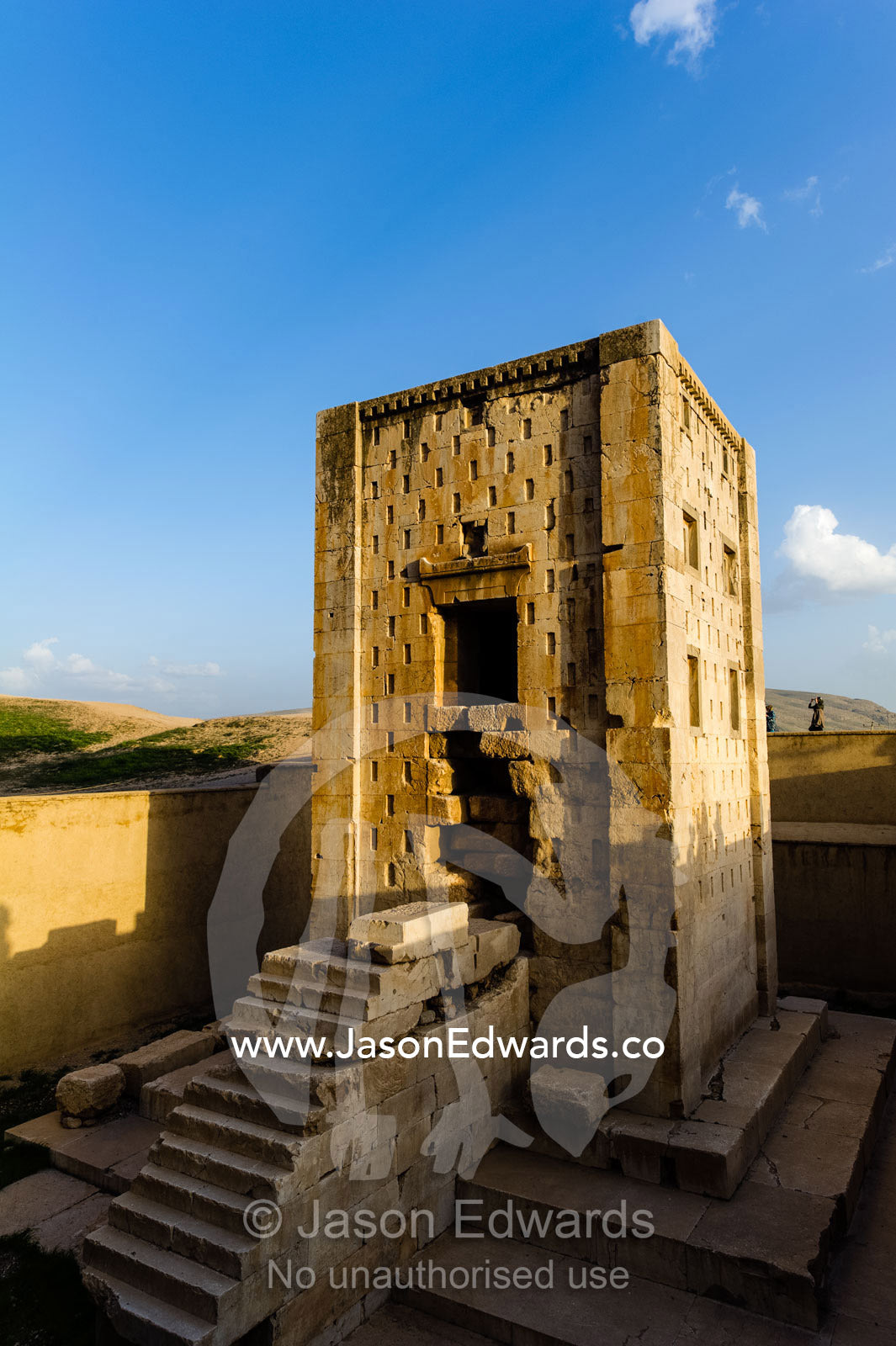 There are four tombs belonging to Achaemenid kings carved from the rock face at the archeological site of Naqsh-e Rustam also known as the Necropolis. Tombs of the Kings, Naqsh-e Rustam, Fars Province, Islamic Republic of Iran.