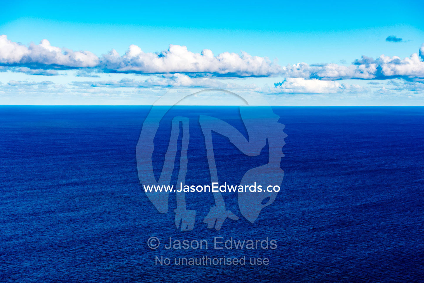 The vast and endless blue of the Pacific Ocean. Rapa Nui, Easter Island, Chile