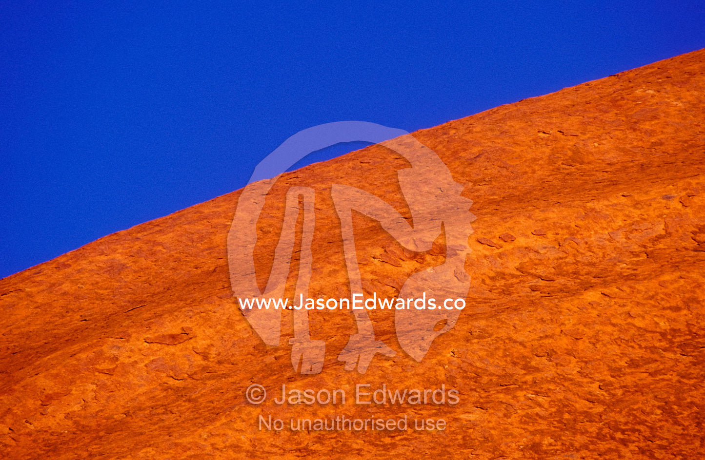 A crested dome of Uluru also known as Ayers Rock red under a blue sky. Uluru-Kata Tjuta National Park, Northern Territory, Australia