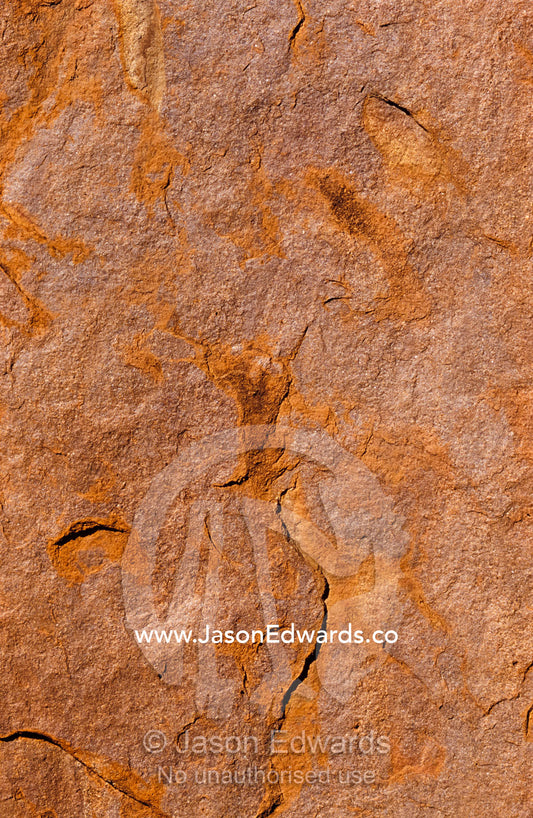 Detail of the oxidised rust sandstone surface of Ayres Rock aka Uluru. Uluru Kata Tjuta National Park, Northern Territory, Australia.