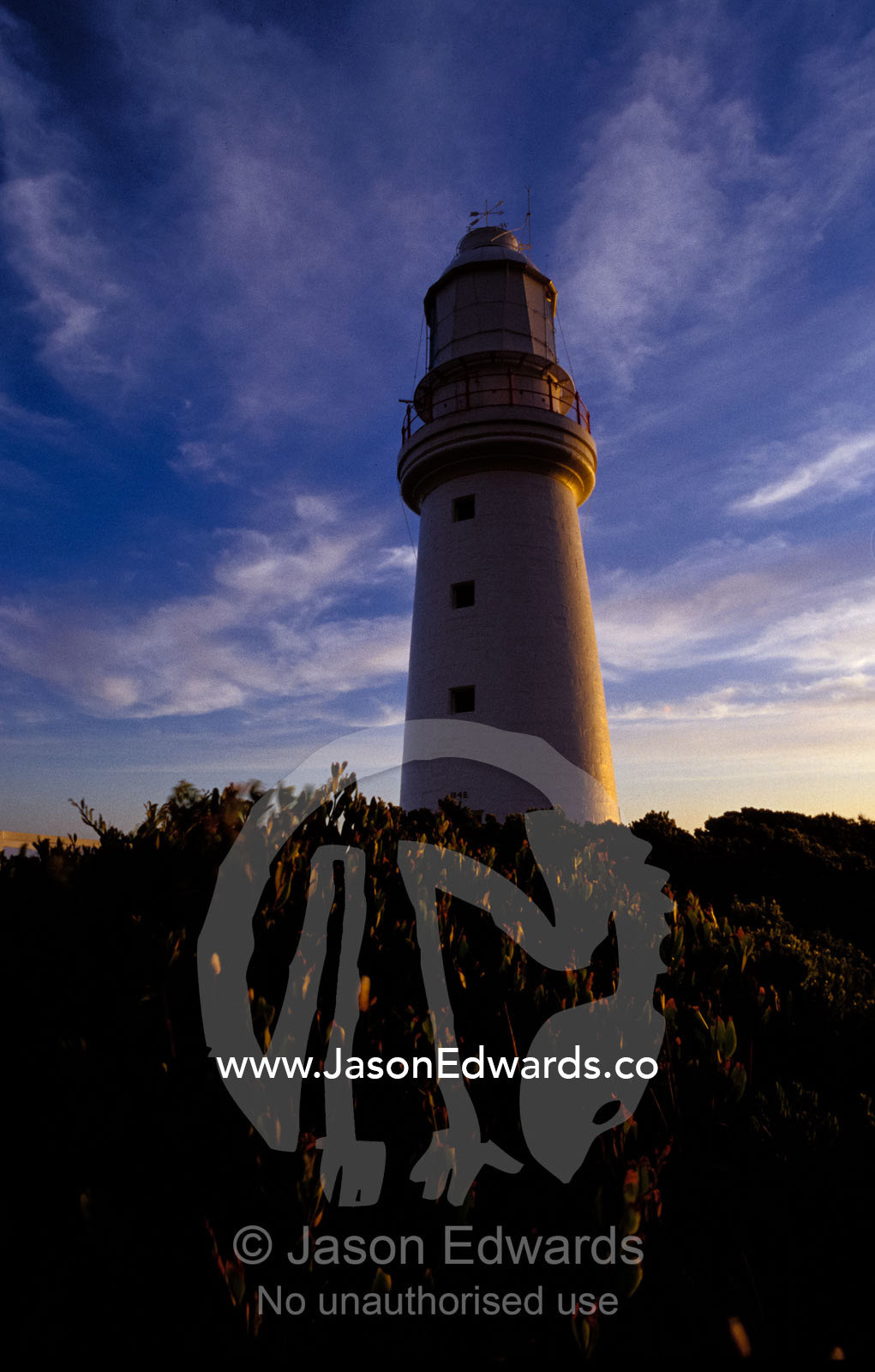 Constructed in 1848 the Cape Otway Lighthouse looks upon Bass Strait. Cape Otway National Park, Victoria Australia.
