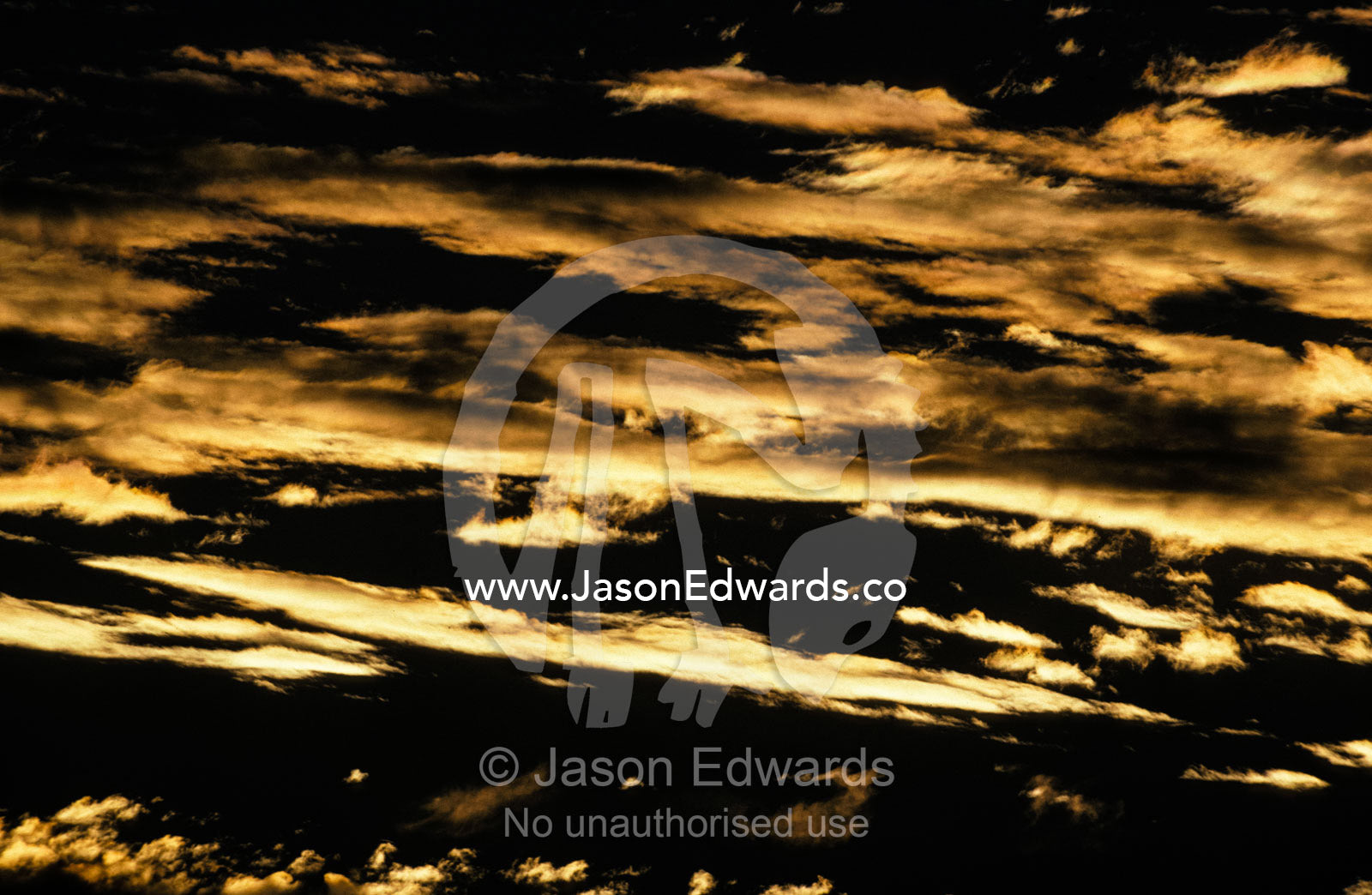 A golden sunset and eerie storm clouds race across the evening. South West, Western Australia.