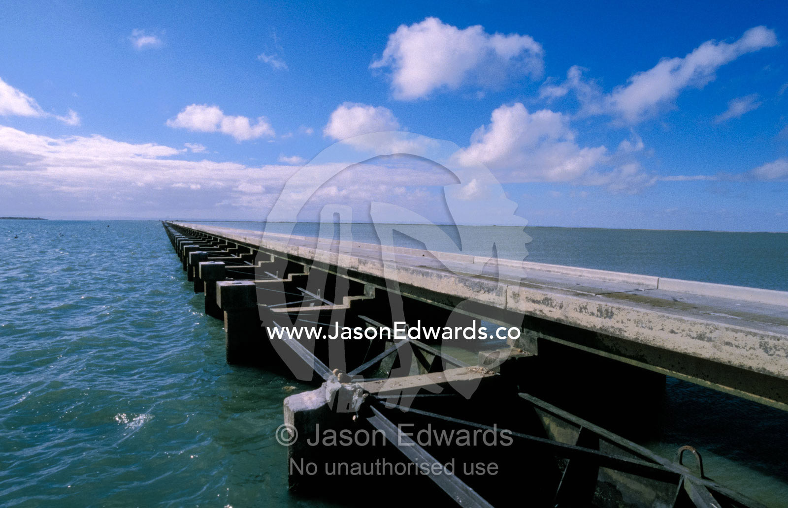 Lake Alexandrina and barage dam to separate fresh and salt water. Coorong National Park, South Australia.