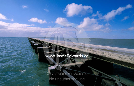 Lake Alexandrina and barage dam to separate fresh and salt water. Coorong National Park, South Australia.