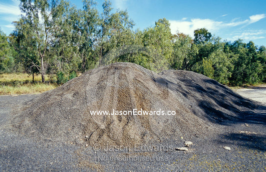 A mound of gravel for road construction. Near Miles, Queensland, Australia.