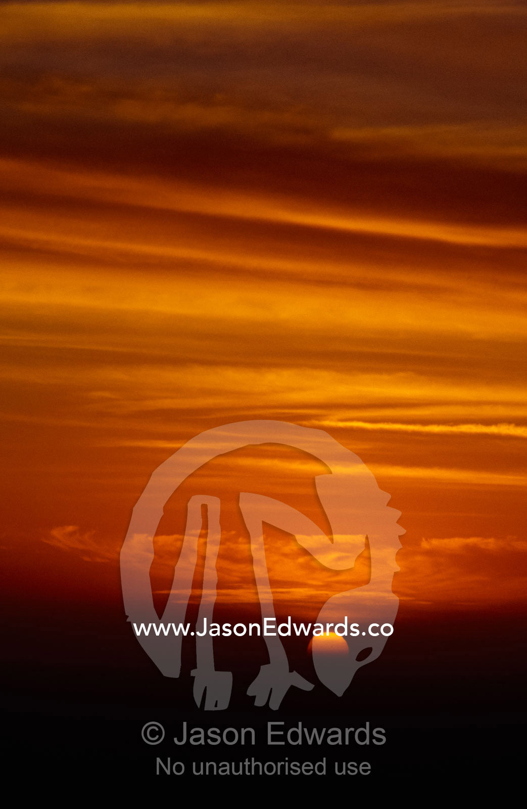 A cloud formation over the Southern Ocean at sunset. Cape Otway National Park, Victoria, Australia.