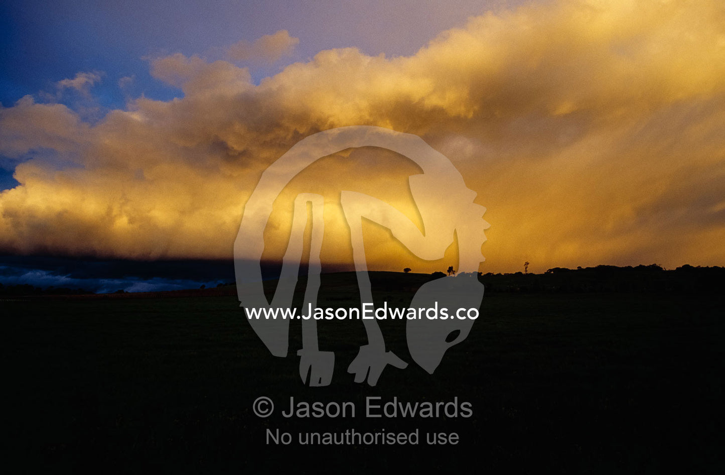 Thunderstorm clouds roll over farmland and vineyards. Yarra Valley, Victoria, Australia.