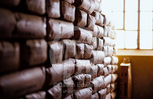 Satchels of tea awaiting shipping to overseas destinations. Nuwara Eliya, Sri Lanka.