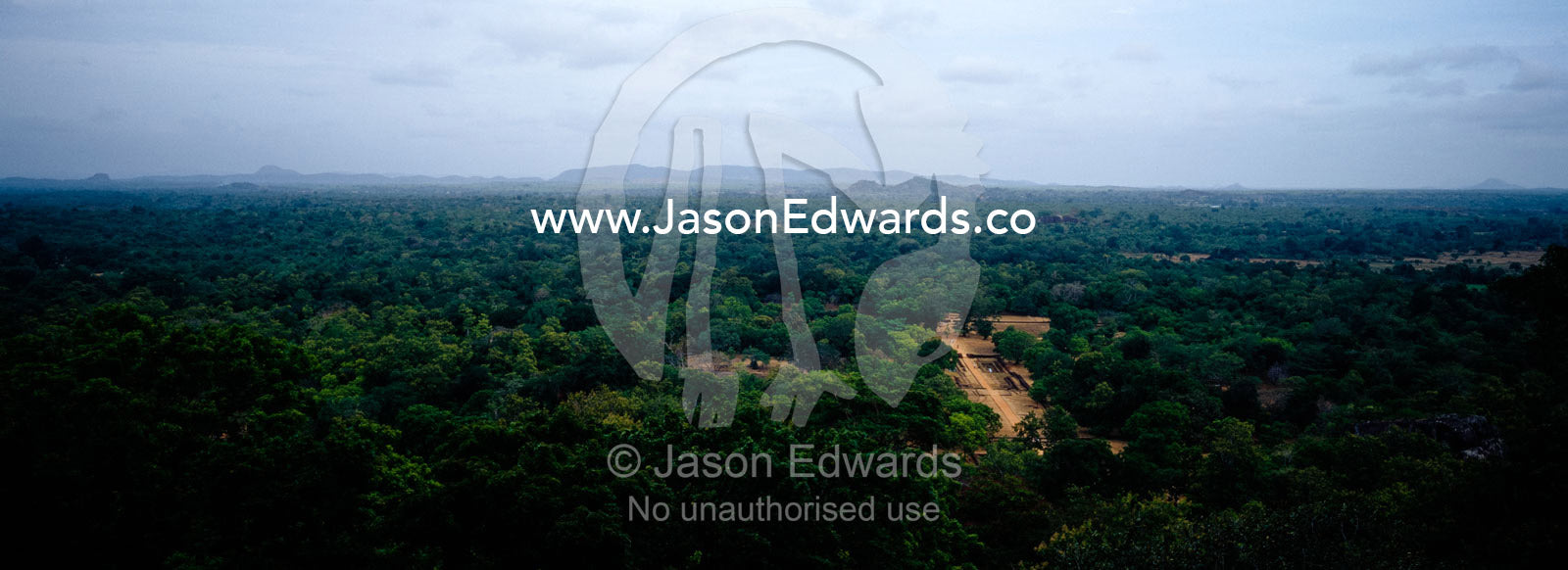 An aerial view of the Royal Gardens surrounding the Sigiriya Fortress Sigiriya Lion Rock Fortress, Sri Lanka.