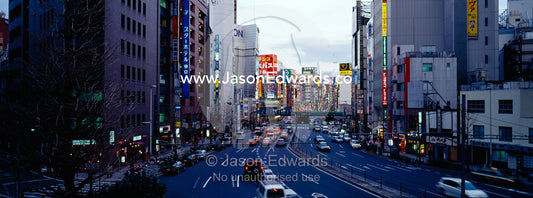 Tokyo's commercial district near the Shinjuku train station. Shinjuku, Tokyo, Japan.