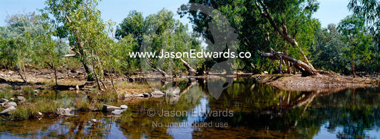 Clear, crocodile infested waters run through the Gulf of Carpentaria. Limmen National Park, Northern Territory, Australia.