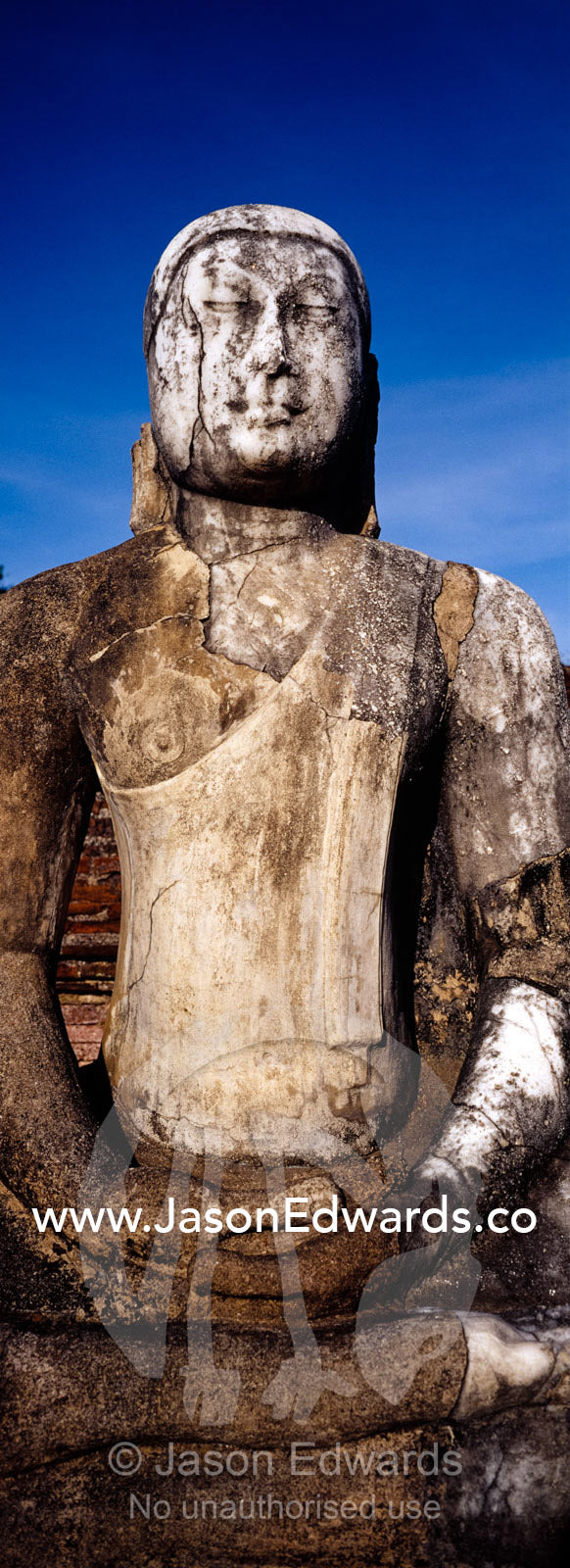 An ancient carving of Buddha in the Vatadage Temple, the Round House. Polonnaruwa Ancient City, Sri Lanka.
