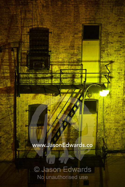 A stairwell at the rear of an old building in downtown Washington. Washington, DC, United States of America.
