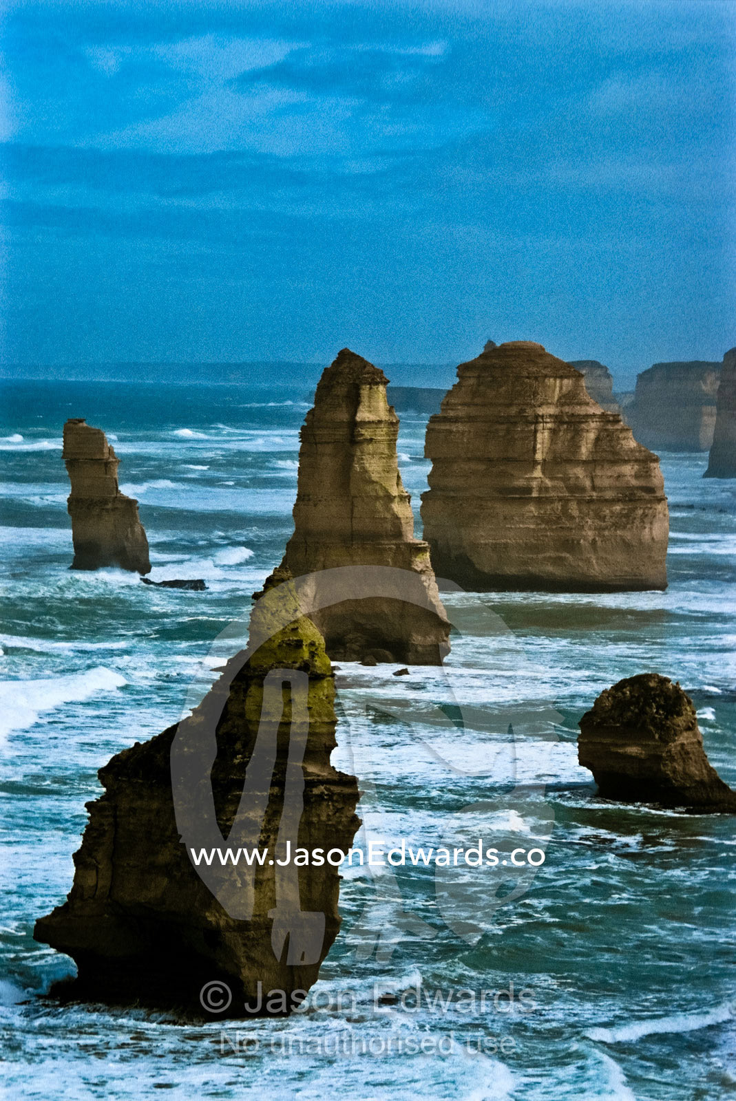 The eroding of soft limestone cliffs created the The Twelve Apostles. Port Campbell National Park, Victoria, Australia.
