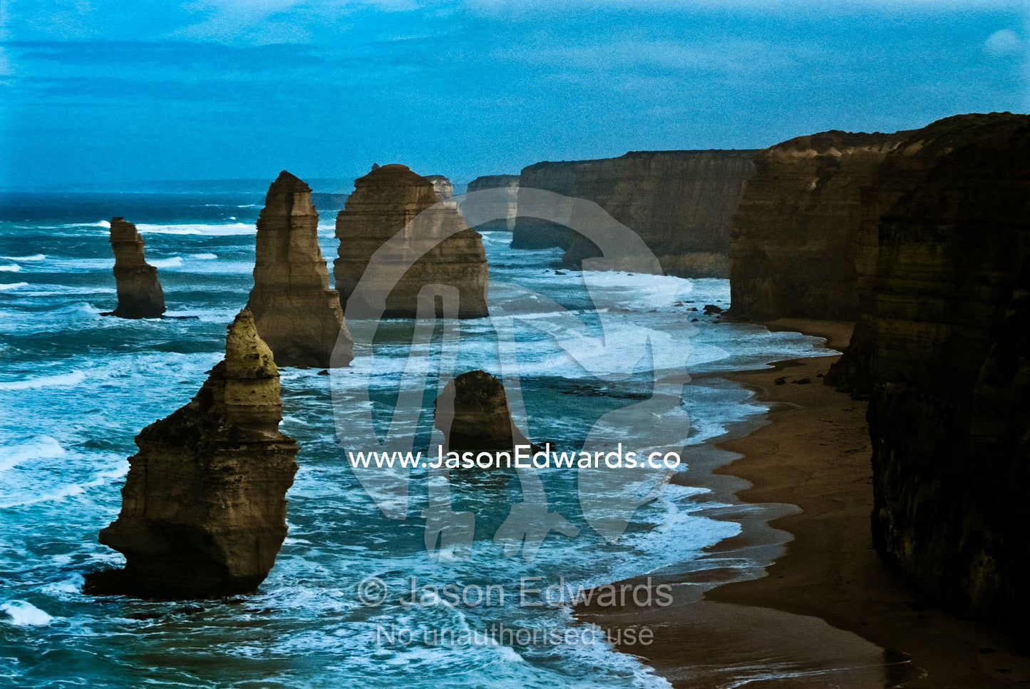 The eroding of soft limestone cliffs created the The Twelve Apostles. Port Campbell National Park, Victoria, Australia.