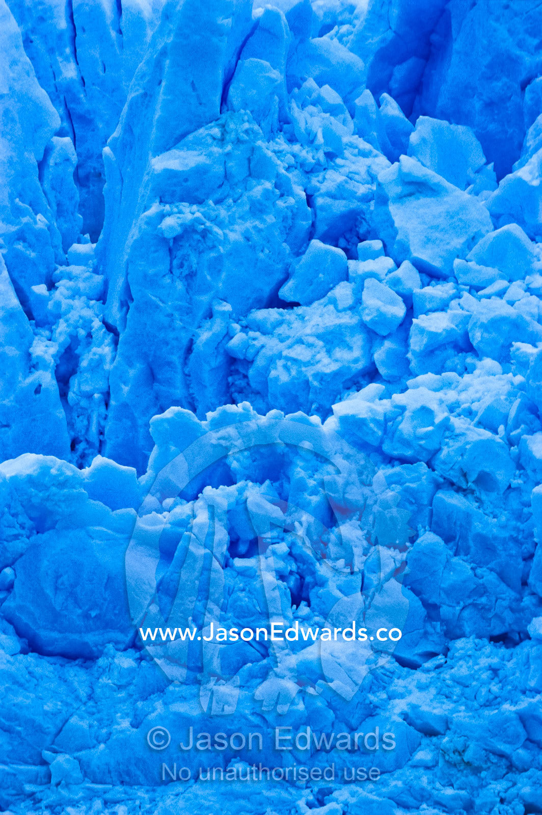 The massive tortured fracture zone of the Perito Moreno Glacier. Los Glaciares National Park, Parque Nacional Los Glaciers, Patagonia, Santa Cruz Province, Argentina.