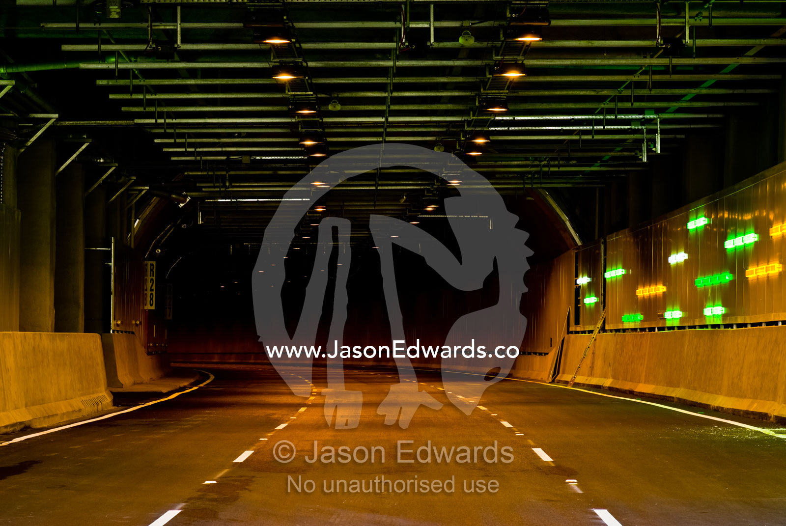 The multi-lane freeway tunnel beneath the Mullum Mullum Valley. Mullum Mullum Valley, Ringwood, Victoria, Australia.