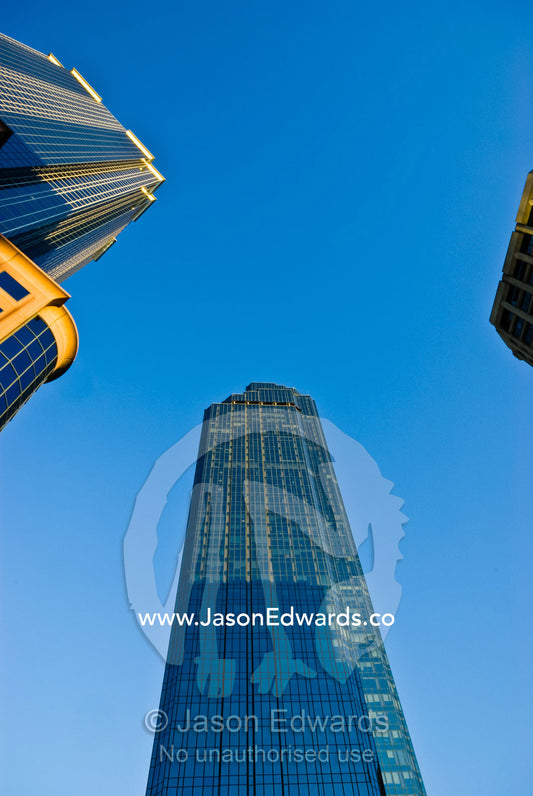 High-rise office towers in the financial district of a western city. Melbourne, Victoria, Australia.
